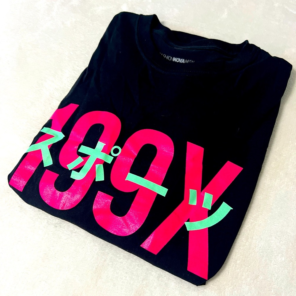 Men fashion 199X black long sleeve T-shirt by FashionNova Men size Small